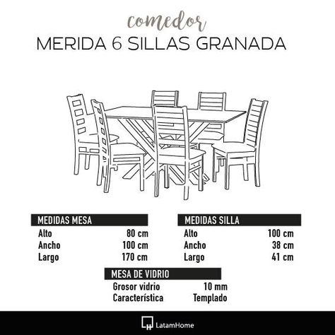 Juego De Comedor Merida 6 Sillas Granada Lino Gris Claro-4