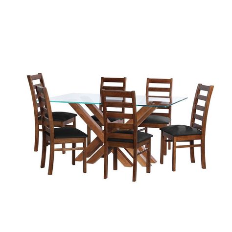 Juego De Comedor Merida 6 Sillas Burgos Tela Velvet Negro-0