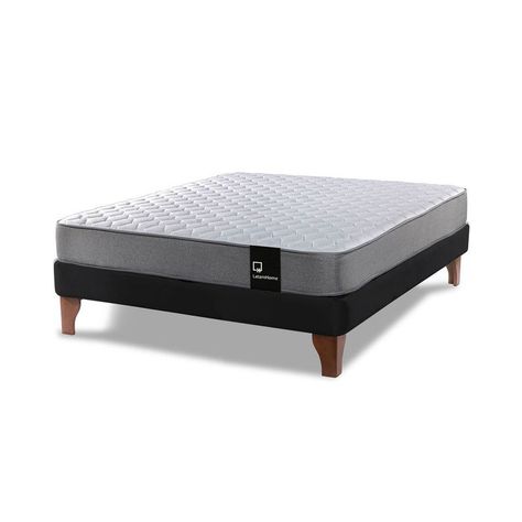 Cama Europea Zen Best Full 135x190 cm Tela Velvet Negro-0