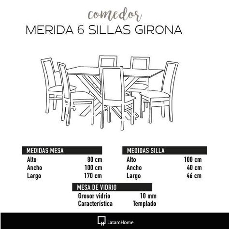 Juego De Comedor Merida 6 Sillas Girona Cuero Kentucky Gris-4