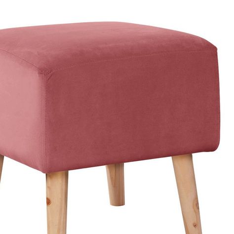 Pouf Burdeos Tela Velvet Palo Rosa-1
