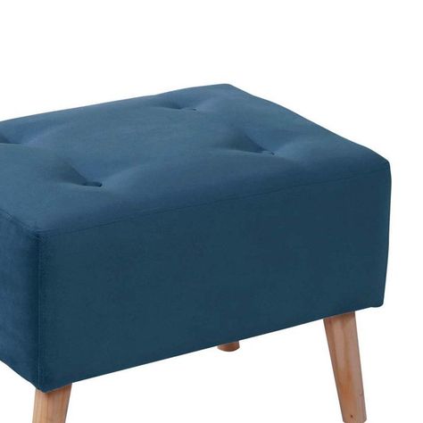 Pouf Niza  Tela Velvet Azul Petroleo-1