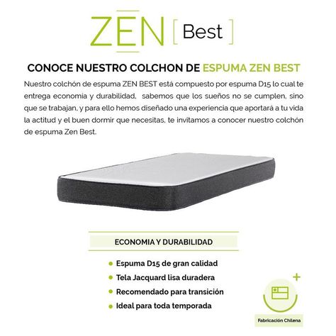 Colchon Zen Best Espuma 2 Plazas 150X190 cm-2