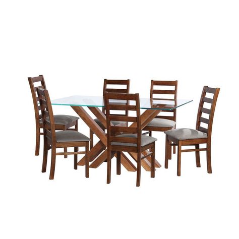 Juego De Comedor Merida 6 Sillas Burgos Tela Velvet Gris-0