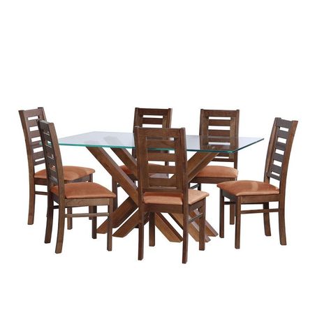 Juego De Comedor Merida 6 Sillas Murcia Cuero Kentucky Cafe Claro-0