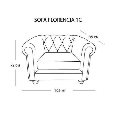 SOFA FLORENCIA 1C TELA VELVET PALO ROSA-3