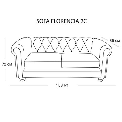 SOFA FLORENCIA 2C TELA VELVET TURQUESA-3