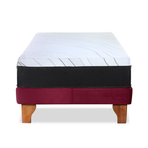 CAMA ZEN TOP SPRING  VISCO TELA BURDEO 1PZA-1
