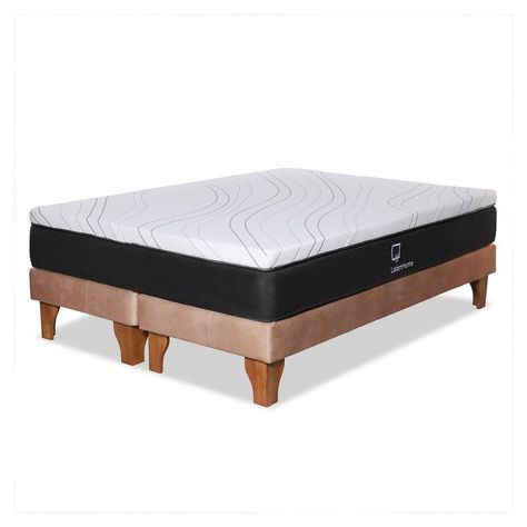 Cama Zen Top Foam Hybrid Cuero Kentucky Beige 2Pza-1