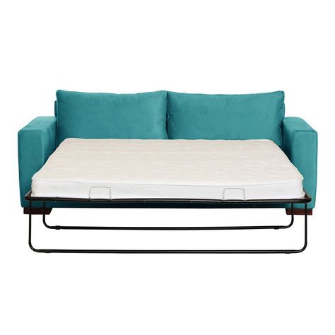 Sofa Cama Livorno 2Pl Tela Velvet Turquesa-2