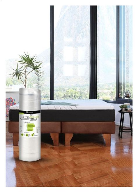 Cama Europea Zen Roller Colchon Comprimido 2 Plazas Tela Chocolate-0