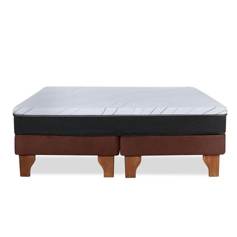 Cama Europea Zen Roller Colchon Comprimido 2 Plazas Tela Chocolate-3