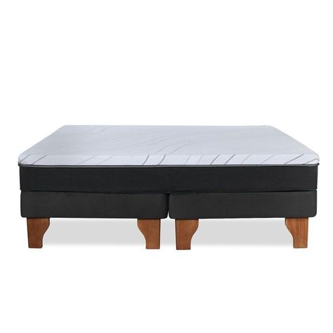 Cama Europea 2 Plazas Zen Pro 150x200 Cm Tela Negro-2
