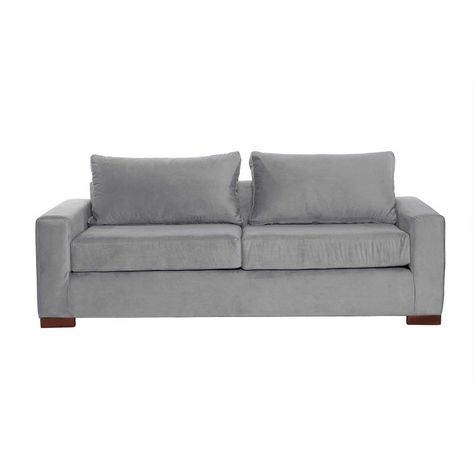 Sofa Cama Livorno 2Pl Tela Velvet Gris-1