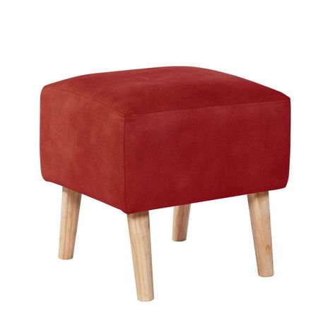 Pouf Burdeos  Cuero Kentucky Rojo-0