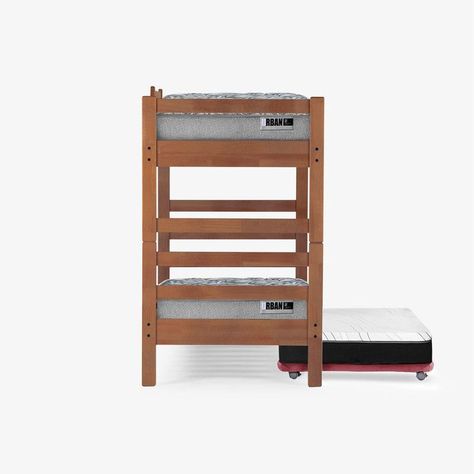 Camarote Triple Zen Palo Rosa + Colchones Urban 1 Pza Desmontable Madera-2