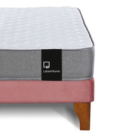 Cama Europea Zen Best Tela Velvet Palo Rosa 2 Plazas + Respaldo-5