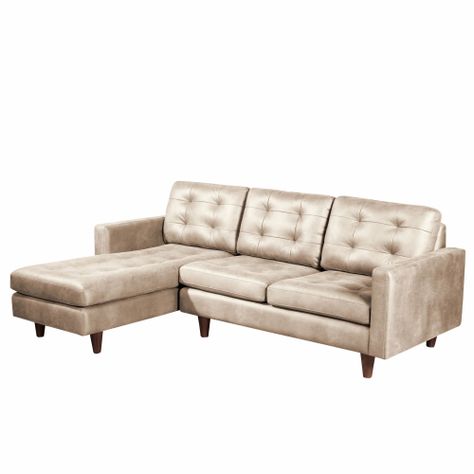 Sofa Seccional Izquierdo Napoles Cuero Kentucky Beige-1