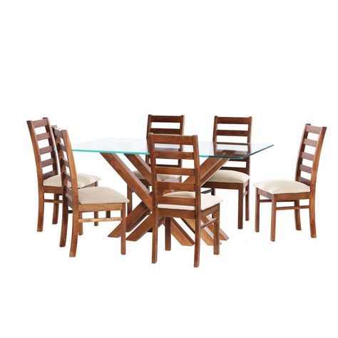 Juego De Comedor Merida 6 Sillas Burgos Lino Blanco-0