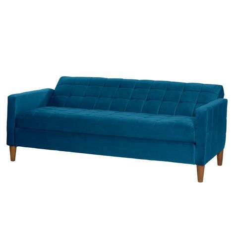 FUTON GENOVA  TELA VELVET AZUL PETROLEO-2