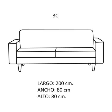 SOFA SALERNO 3C TELA  VELVET  NEGRO-2