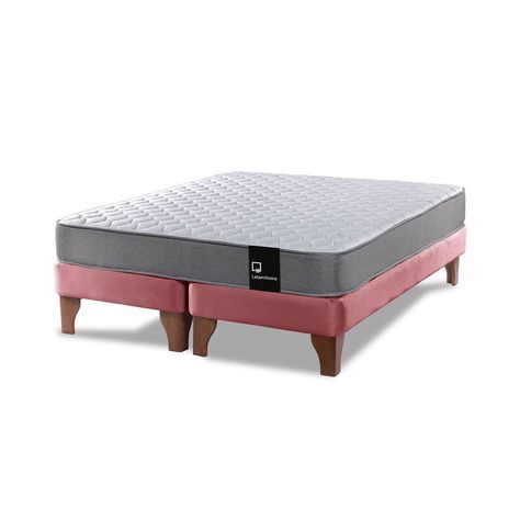 Cama Europea Zen Best Tela Velvet Palo Rosa 2 Plazas-1