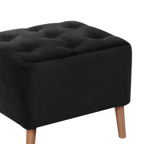 Pouf Lyon Tela Velvet Negro-1