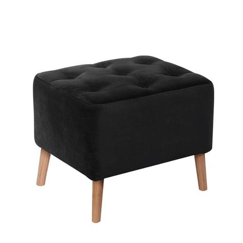 Pouf Lyon Tela Velvet Negro-0