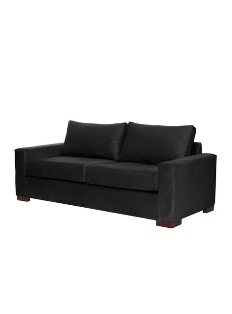 SOFA LIVORNO 3C TELA VELVET NEGRO-1