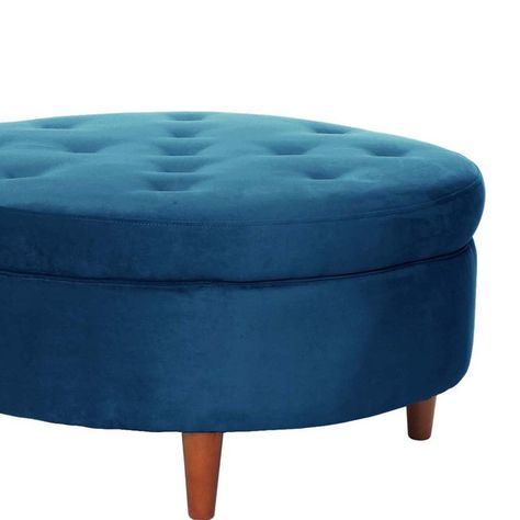 Pouf Paris  Tela Velvet Azul Petroleo-1