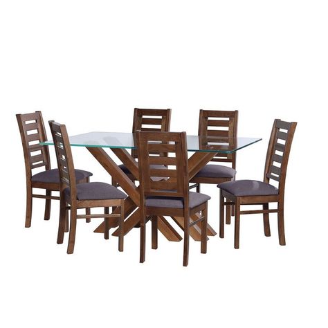 Juego De Comedor Merida 6 Sillas Murcia Lino Gris Oscuro-0