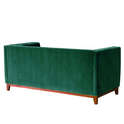 Sofá Roma 3 Cuerpos Capitoné Tela Velvet Verde-2