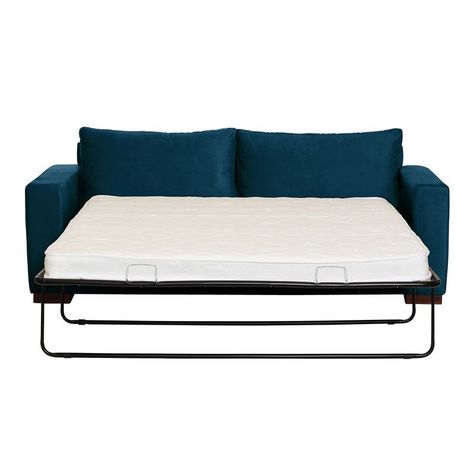 Sofa Cama Livorno 2Pl Tela Velvet Azul Petroleo-3