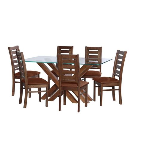 Juego De Comedor Merida 6 Sillas Murcia Cuero Kentucky Cafe Moro-0