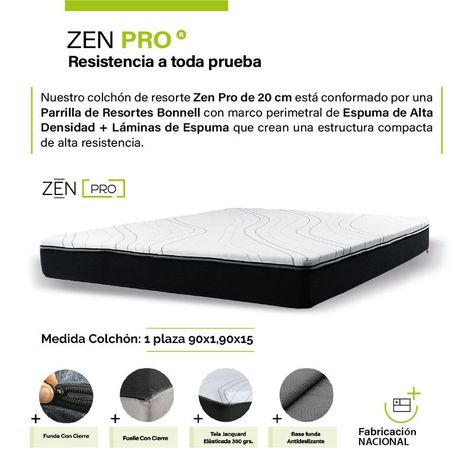 Camarote Desmontable Zen + Colchon Pro 1 Plaza Madera-3