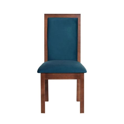 Juego De Comedor Merida 6 Sillas Girona Tela Velvet Azul Petroleo-3