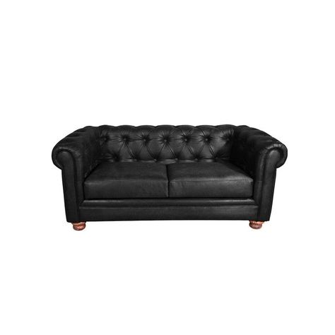 Sofa Florencia 2 Cuerpos Cuero Colorado Negro-1