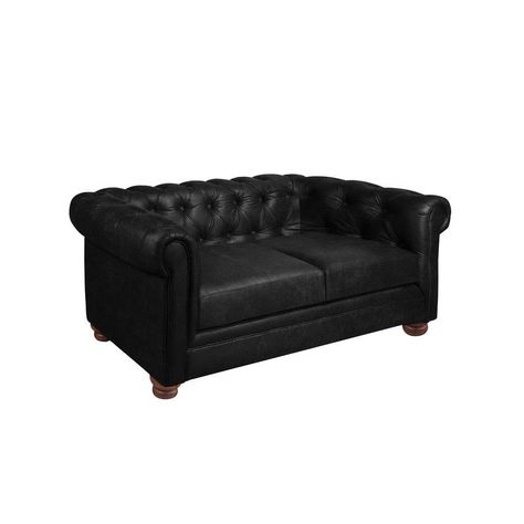 Sofa Florencia 2 Cuerpos Cuero Colorado Negro-2