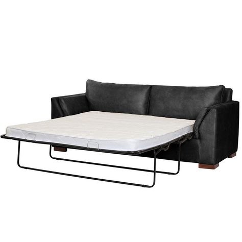Sofa Cama Milan 2Pl Con Resortes Pocket Cuero Kentucky Negro-0