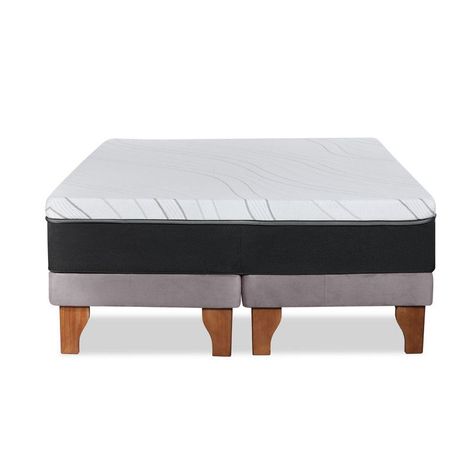Cama Zen Top Foam Visco Tela Velvet Gris 2Pza-1