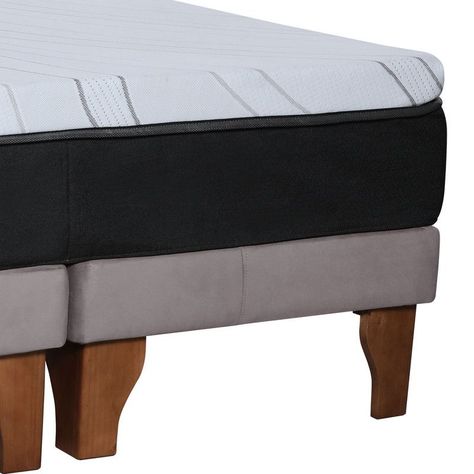 Cama Zen Top Foam Visco Tela Velvet Gris 2Pza-3