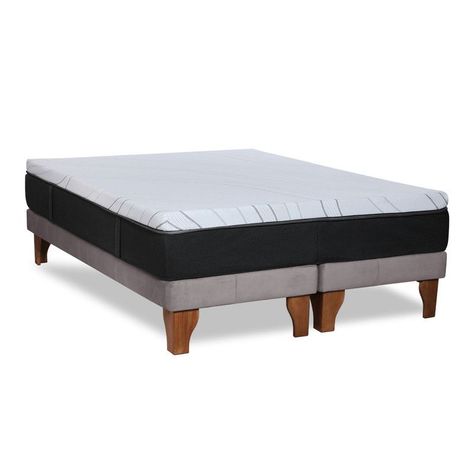 Cama Zen Top Foam Visco Tela Velvet Gris 2Pza-2