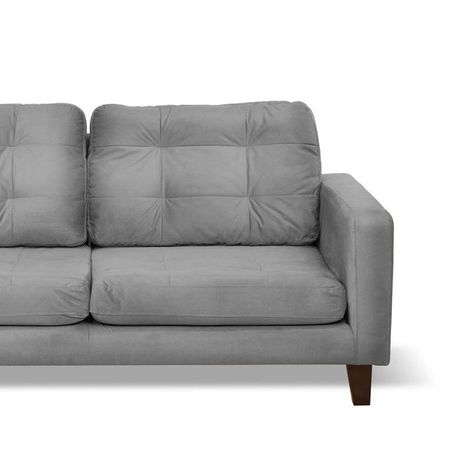 Sofa Chaiselong Izq Napoles Tela  Velvet  Gris-2