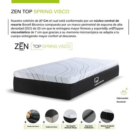 Camarote Zen Top Spring Visco Madera 1 Plaza Desmontable, Incluye 2 Colchones-4