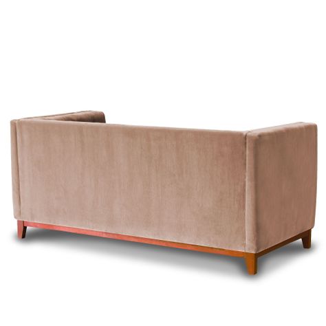 Sofá Roma 2 Cuerpos Capitoné Tela Velvet Beige-2