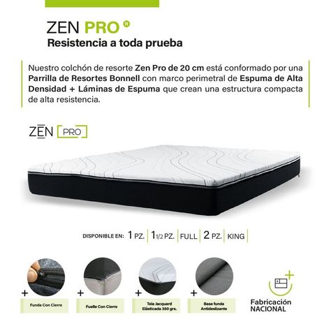 Cama Europea 2 Plazas Zen Pro 150x200 Cm Tela Gris-4