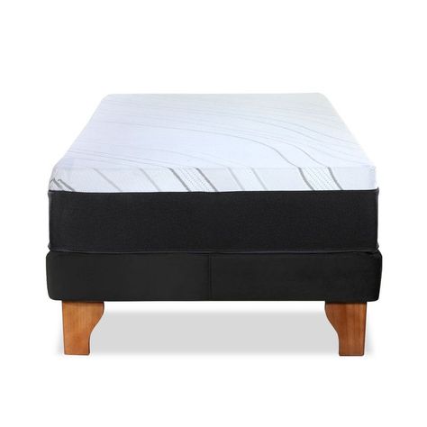 CAMA ZEN TOP SPRING  HYBRID TELA NEGRO 1PZA-1