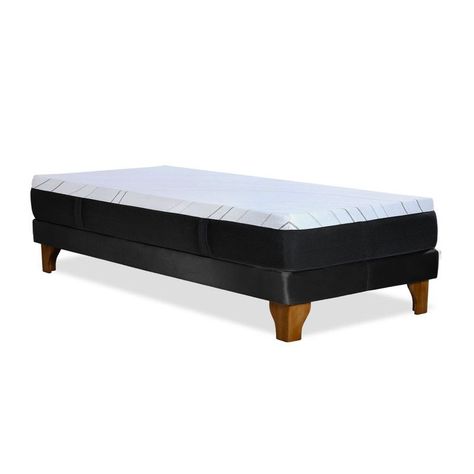 CAMA ZEN TOP SPRING  HYBRID TELA NEGRO 1PZA-2