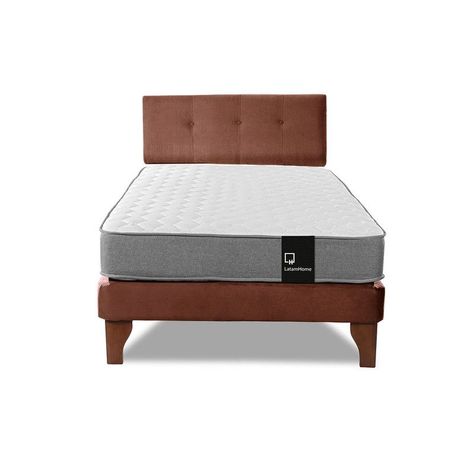 Cama Europea Zen Best 1.5 Plaza Tela Velvet Chocolate + Respaldo-3
