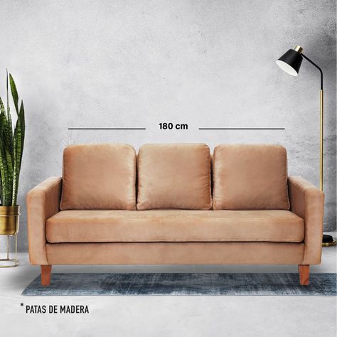 SOFA VENECIA 3C TELA VELVET BEIGE-0